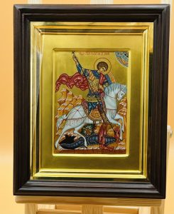 Икона » Георгий Победоносец. Чудо о змие» в киоте Образец 25 Комсомольск-на-Амуре